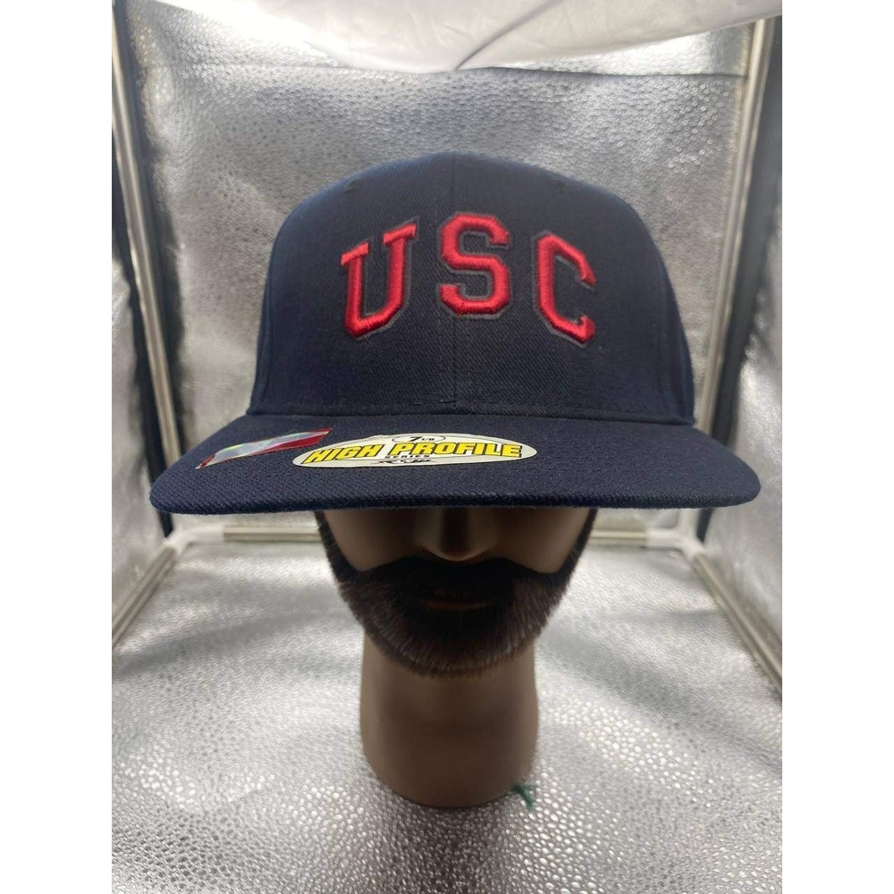 Top of the World USC Trojans Men 7 1/8 Navy Blue High Profile Fitted Hat Cap VTG